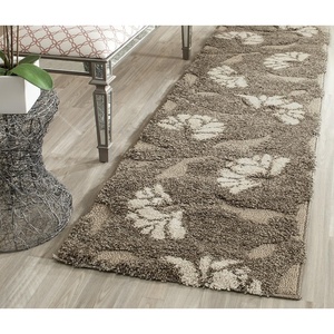 SAFAVIEH Florida Shag Collection Area Rug – 8′ x 10′, Grey & Beige, Floral Design, Non-Shedding & Easy Care, 1.2-inch Thick Ideal for High Traffic Areas in Living Room, Bedroom (SG459-8013)(Smoke/Beige)
