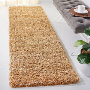 SAFAVIEH Hudson Shag Collection Area Rug – 10′ x 14′, Ivory & Grey, Modern Abstract Design, Non-Shedding & Easy Care, 2-inch Thick Ideal for High Traffic Areas in Living Room, Bedroom (SGH295B)(Gold/Ivory)