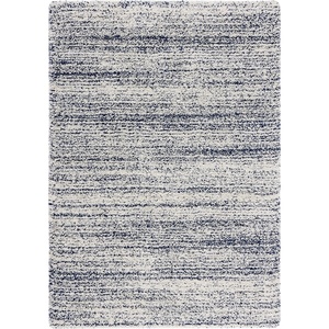 SAFAVIEH Hudson Shag Collection Area Rug – 10′ x 14′, Ivory & Grey, Modern Abstract Design, Non-Shedding & Easy Care, 2-inch Thick Ideal for High Traffic Areas in Living Room, Bedroom (SGH295B)(Ivory/Navy)
