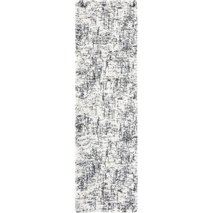 SAFAVIEH Hudson Shag Collection Area Rug – 9′ x 12′, Ivory & Dark Grey, Modern Abstract Design, Non-Shedding & Easy Care, 2-inch Thick Ideal for High Traffic Areas in Living Room, Bedroom (SGH294A)(Ivory/Dark Grey)