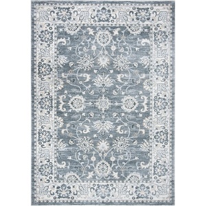 SAFAVIEH Isabella Collection Area Rug – 9′ x 12′, Light Blue & Cream, Oriental Design, Non-Shedding & Easy Care, Ideal for High Traffic Areas in Living Room, Bedroom (ISA940M)(Grey/Cream)