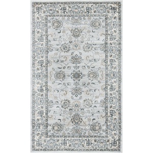 SAFAVIEH Isabella Collection Area Rug – 9′ x 12′, Light Blue & Cream, Oriental Design, Non-Shedding & Easy Care, Ideal for High Traffic Areas in Living Room, Bedroom (ISA940M)(Light Grey/Cream)