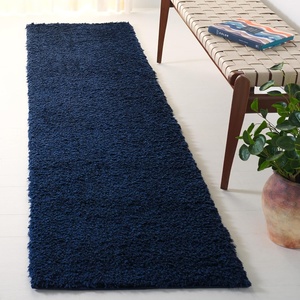 SAFAVIEH Lindsay Shag Collection Area Rug – 9′ x 12′, Beige, Modern Design, 2-inch Thick, Ideal for the Living Room, Dining, Bedroom (LNS560B)(Navy)
