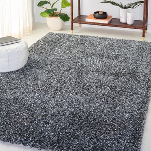 SAFAVIEH Malibu Shag Collection Area Rug – 8’6″ x 12′, Silver, Handmade Solid, 1.4-inch Thick Ideal for High Traffic Areas in Living Room, Bedroom (MLS431S)(Charcoal)