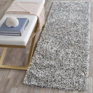 SAFAVIEH Malibu Shag Collection Area Rug – 8’6″ x 12′, Silver, Handmade Solid, 1.4-inch Thick Ideal for High Traffic Areas in Living Room, Bedroom (MLS431S)(Silver)
