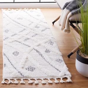 SAFAVIEH Moroccan Tassel Shag Collection Area Rug – 9′ x 12′, Beige & Grey, Boho Design, Non-Shedding & Easy Care, 2-inch Thick Ideal for High Traffic Areas in Living Room, Bedroom (MTS638A)(Beige/Grey)