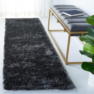 SAFAVIEH Paris Shag Collection Area Rug – 9′ x 12′, Dark Beige, Handmade Silken Glam, 2-inch Thick Ideal for High Traffic Areas in Living Room, Bedroom (SG512T)(Dark Grey)