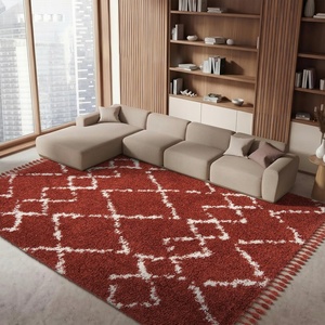 SAFAVIEH Pro Luxe Shag Collection Area Rug – 9′ x 12′, Rust & Creme, Moroccan Boho Tassel, Non-Shedding & Easy Care, 2.4-inch Thick Ideal for High Traffic Areas in Living Room, Bedroom (PLX434P)