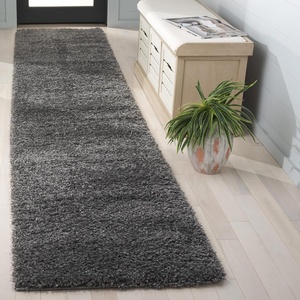 SAFAVIEH Santa Monica Shag Collection 8′ x 10′ Navy SGN725 Solid Non-Shedding Living Room Bedroom Dining Room Entryway Plush 2-inch Thick Area Rug(Dark Grey)