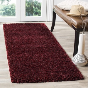 SAFAVIEH Santa Monica Shag Collection 8′ x 10′ Navy SGN725 Solid Non-Shedding Living Room Bedroom Dining Room Entryway Plush 2-inch Thick Area Rug(Maroon)