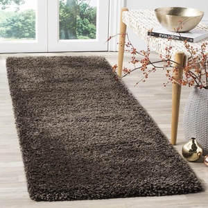 SAFAVIEH Santa Monica Shag Collection 8′ x 10′ Navy SGN725 Solid Non-Shedding Living Room Bedroom Dining Room Entryway Plush 2-inch Thick Area Rug(Mushroom)