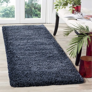 SAFAVIEH Santa Monica Shag Collection 8′ x 10′ Navy SGN725 Solid Non-Shedding Living Room Bedroom Dining Room Entryway Plush 2-inch Thick Area Rug(Navy)