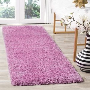 SAFAVIEH Santa Monica Shag Collection 8′ x 10′ Navy SGN725 Solid Non-Shedding Living Room Bedroom Dining Room Entryway Plush 2-inch Thick Area Rug(Pink)