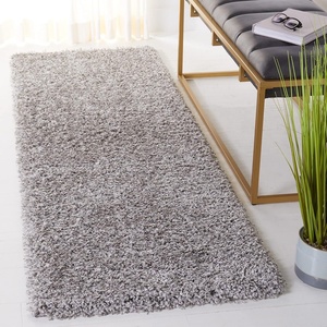SAFAVIEH Santa Monica Shag Collection 8′ x 10′ Navy SGN725 Solid Non-Shedding Living Room Bedroom Dining Room Entryway Plush 2-inch Thick Area Rug(Silver)