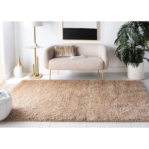 SAFAVIEH Supreme Shag Collection 8′ x 10′ Light Blue SGS621D Handmade Solid 1.5-inch Thick Area Rug(Beige)