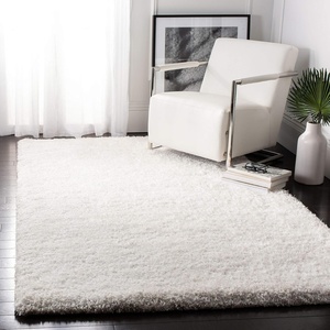 SAFAVIEH Supreme Shag Collection 8′ x 10′ Light Blue SGS621D Handmade Solid 1.5-inch Thick Area Rug(Ivory)