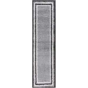 Safavieh Area Rug 8×10 – Border & Stripe Shag Collection – Large – Ivory & Grey, Non-Shedding & Easy Cleaning, Ultra Plush Thick Pile, Ideal for Living Room, Bedroom, Dining Space (BSP251F)(Grey/Black)