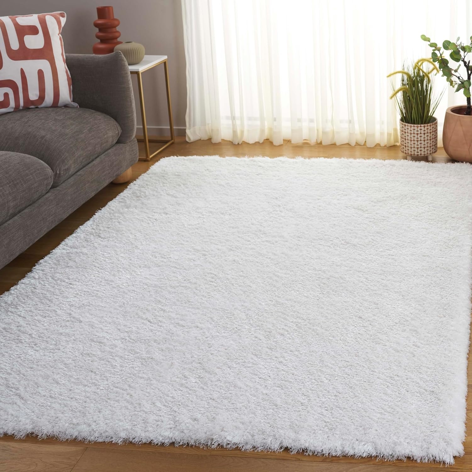 image:imageSAFAVIEH Area Rug 8x10 Cloud Shag Collection Large White Modern Design NonShedding amp Easy Cleaning Ultra Plush Thick Pile Ideal for Living Room Bedroom Dining Space CLD112AWhite