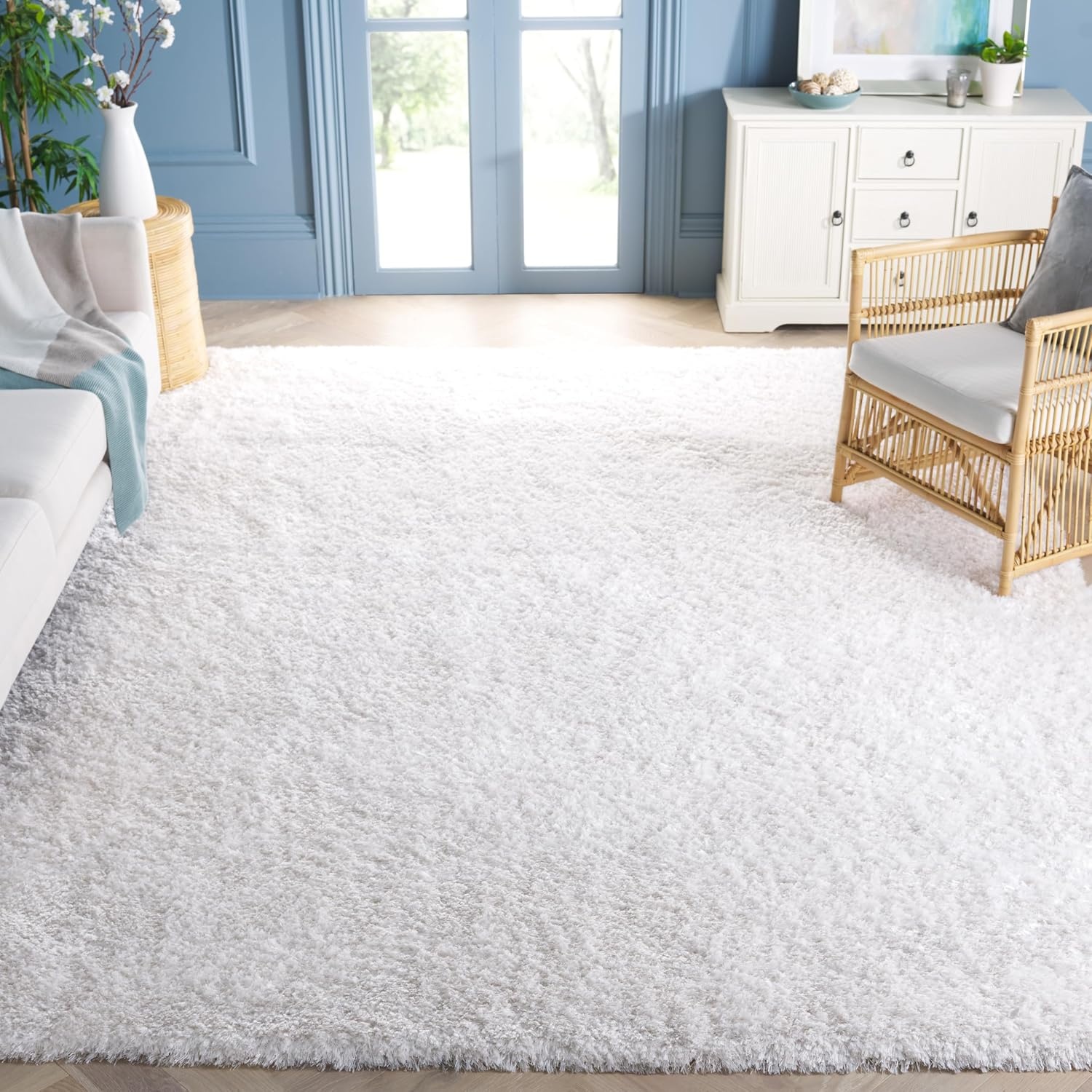 image:imageSAFAVIEH Area Rug 8x10 Cloud Shag Collection Large White Modern Design NonShedding amp Easy Cleaning Ultra Plush Thick Pile Ideal for Living Room Bedroom Dining Space CLD112AWhite