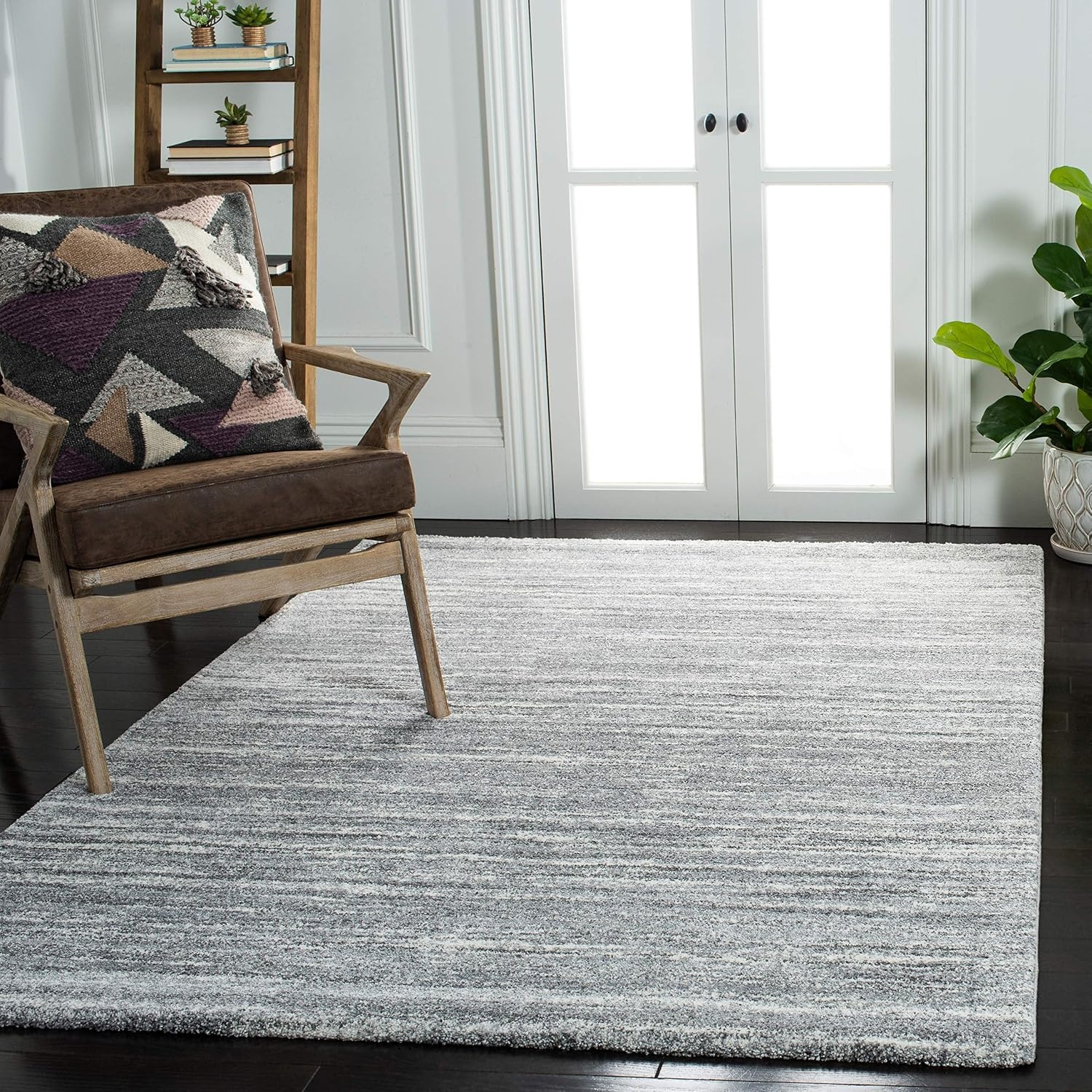 image:imageSAFAVIEH Area Rug 8x10 Cyrus Shag Collection Large Grey amp Ivory Modern Abstract Design NonShedding amp Easy Cleaning Ideal for Living Room Bedroom Office Dining Space CYR128FGreyIvory