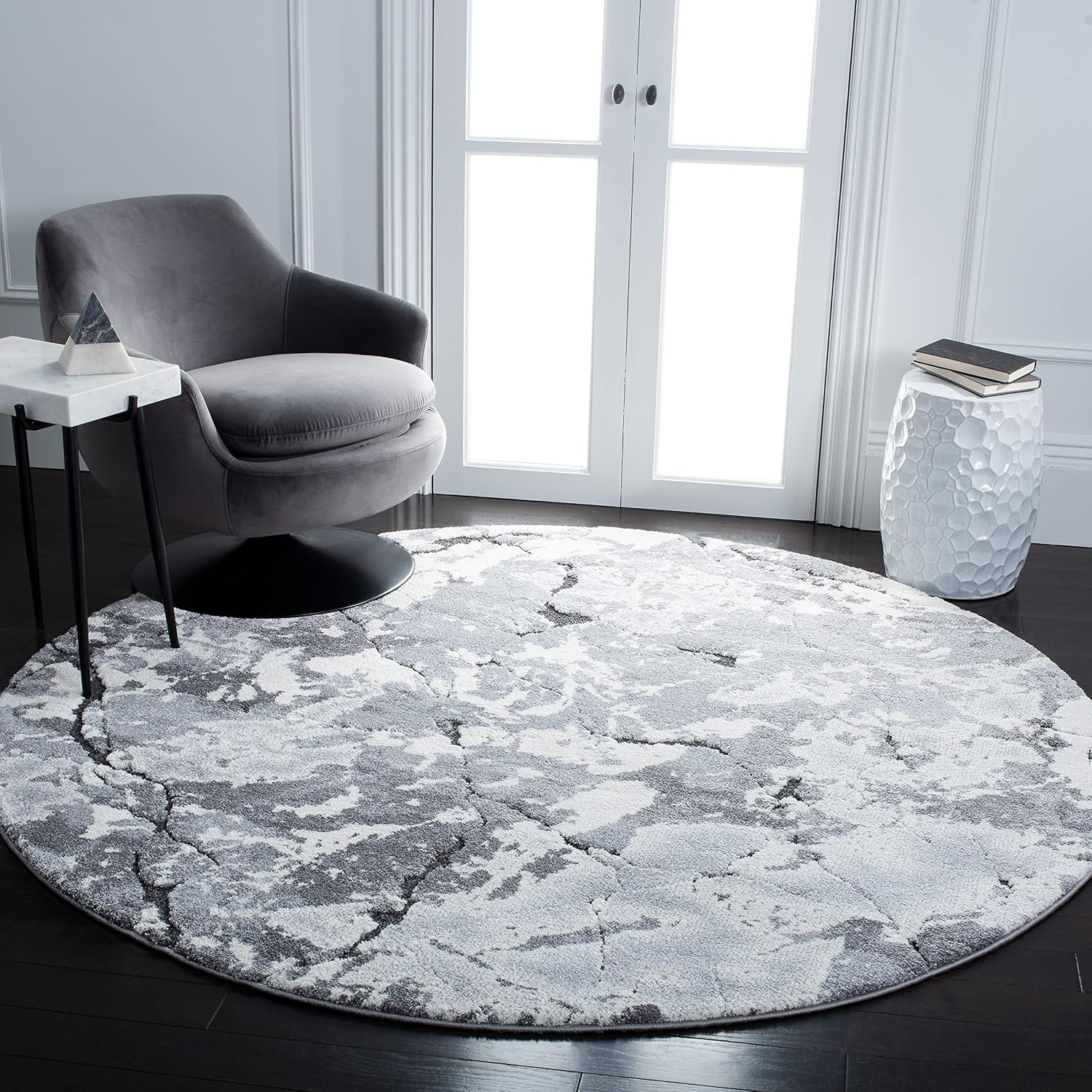 image:imageSAFAVIEH Area Rug 8x10 Cyrus Shag Collection Large Grey amp Ivory Modern Abstract Design NonShedding amp Easy Cleaning Ideal for Living Room Bedroom Office Dining Space CYR122FGreyIvory