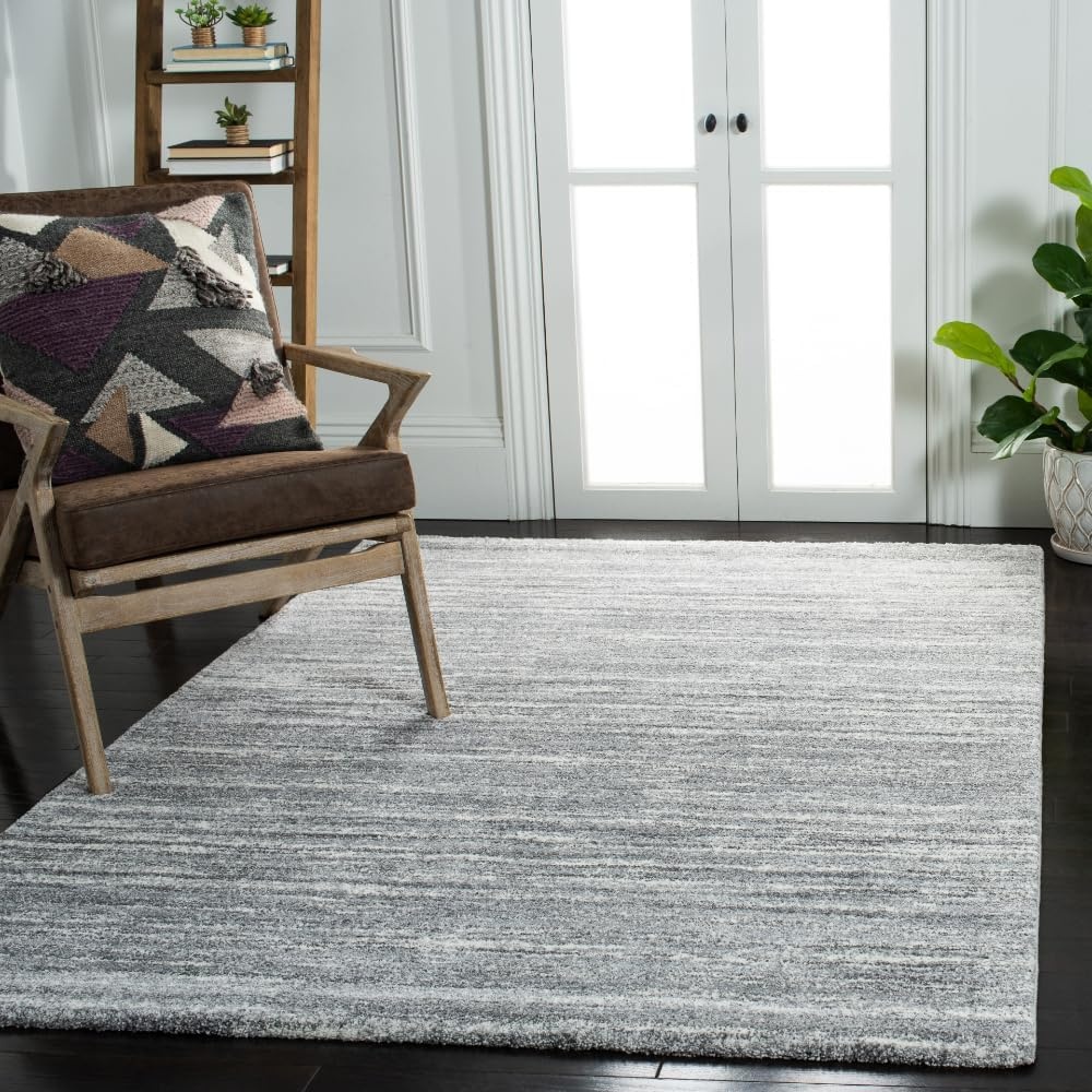 image:imageSAFAVIEH Area Rug 8x10 Cyrus Shag Collection Large Grey amp Ivory Modern Abstract Design NonShedding amp Easy Cleaning Ideal for Living Room Bedroom Office Dining Space CYR128FGreyIvory