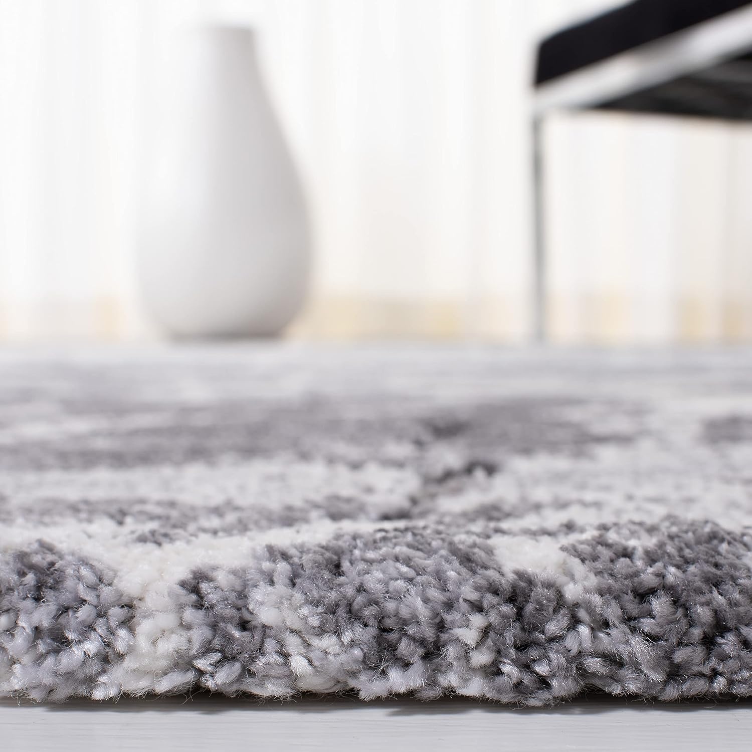 image:imageSAFAVIEH Area Rug 8x10 Cyrus Shag Collection Large Grey amp Ivory Modern Abstract Design NonShedding amp Easy Cleaning Ideal for Living Room Bedroom Office Dining Space CYR122FGreyIvory