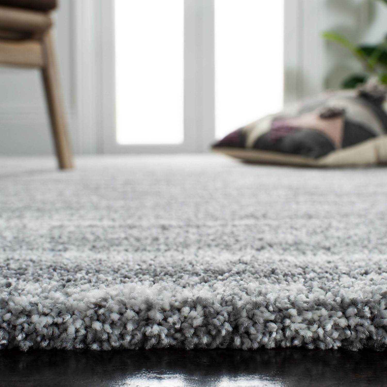 image:imageSAFAVIEH Area Rug 8x10 Cyrus Shag Collection Large Grey amp Ivory Modern Abstract Design NonShedding amp Easy Cleaning Ideal for Living Room Bedroom Office Dining Space CYR128FGreyIvory