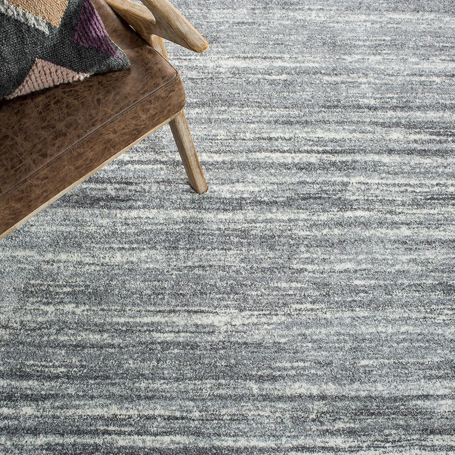 image:imageSAFAVIEH Area Rug 8x10 Cyrus Shag Collection Large Grey amp Ivory Modern Abstract Design NonShedding amp Easy Cleaning Ideal for Living Room Bedroom Office Dining Space CYR128FGreyIvory