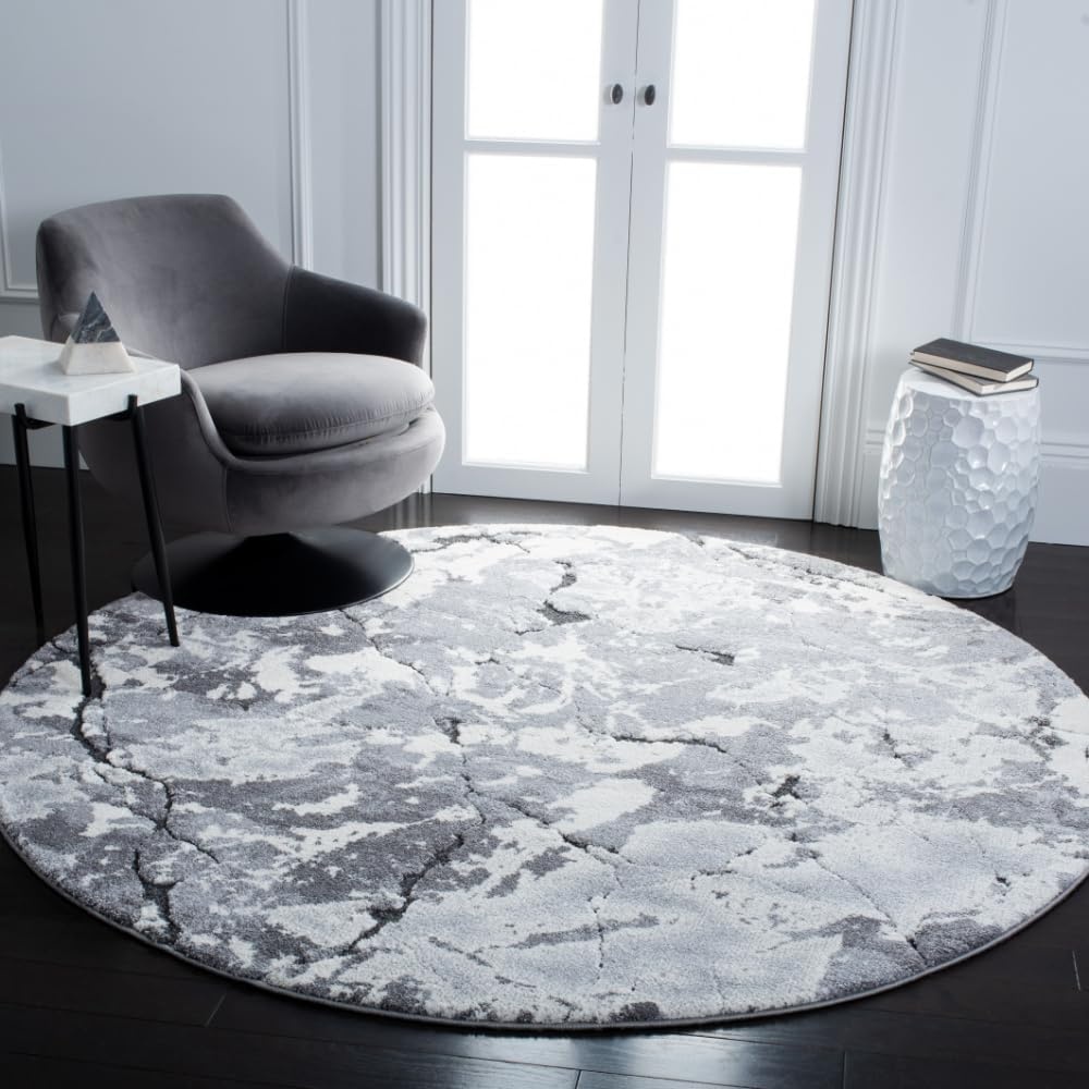 image:imageSAFAVIEH Area Rug 8x10 Cyrus Shag Collection Large Grey amp Ivory Modern Abstract Design NonShedding amp Easy Cleaning Ideal for Living Room Bedroom Office Dining Space CYR122FGreyIvory