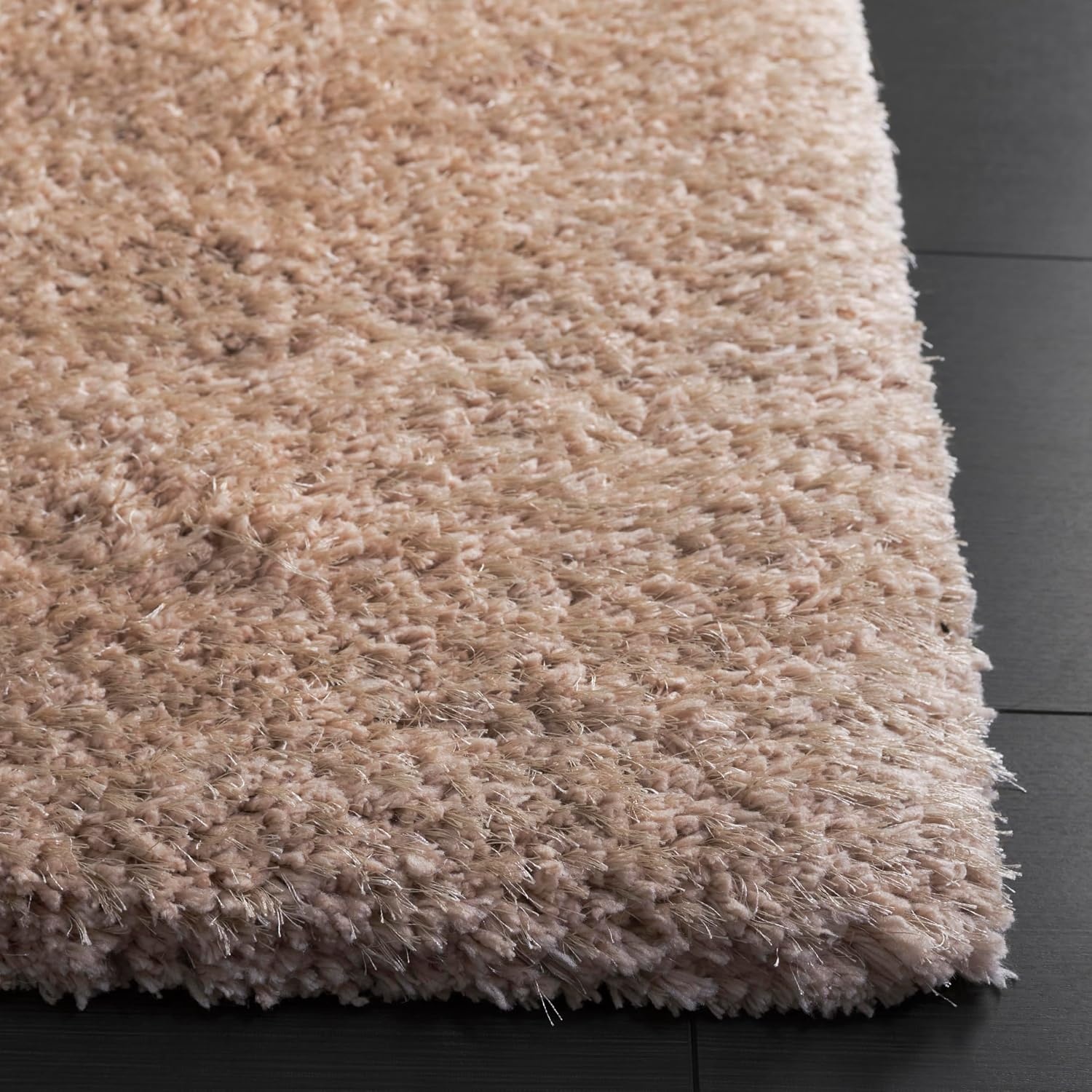 image:imageSAFAVIEH Area Rug 8x10 Express Shag Collection Large Silver Handmade Ultra Plush Thick Pile Ideal for Living Room Bedroom Dining Space SGE620CBeige