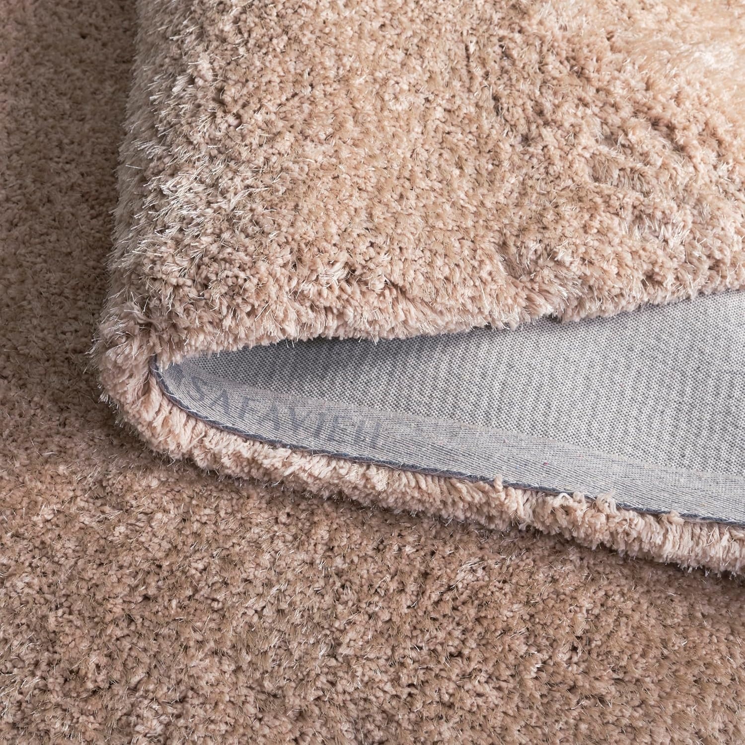 image:imageSAFAVIEH Area Rug 8x10 Express Shag Collection Large Silver Handmade Ultra Plush Thick Pile Ideal for Living Room Bedroom Dining Space SGE620CBeige