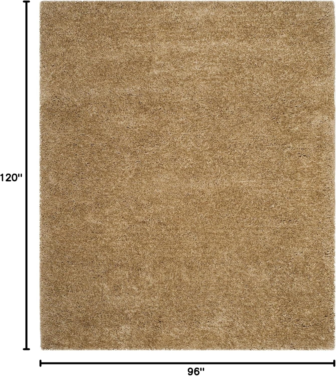 image:imageSAFAVIEH Area Rug 8x10 Express Shag Collection Large Silver Handmade Ultra Plush Thick Pile Ideal for Living Room Bedroom Dining Space SGE620CBeige