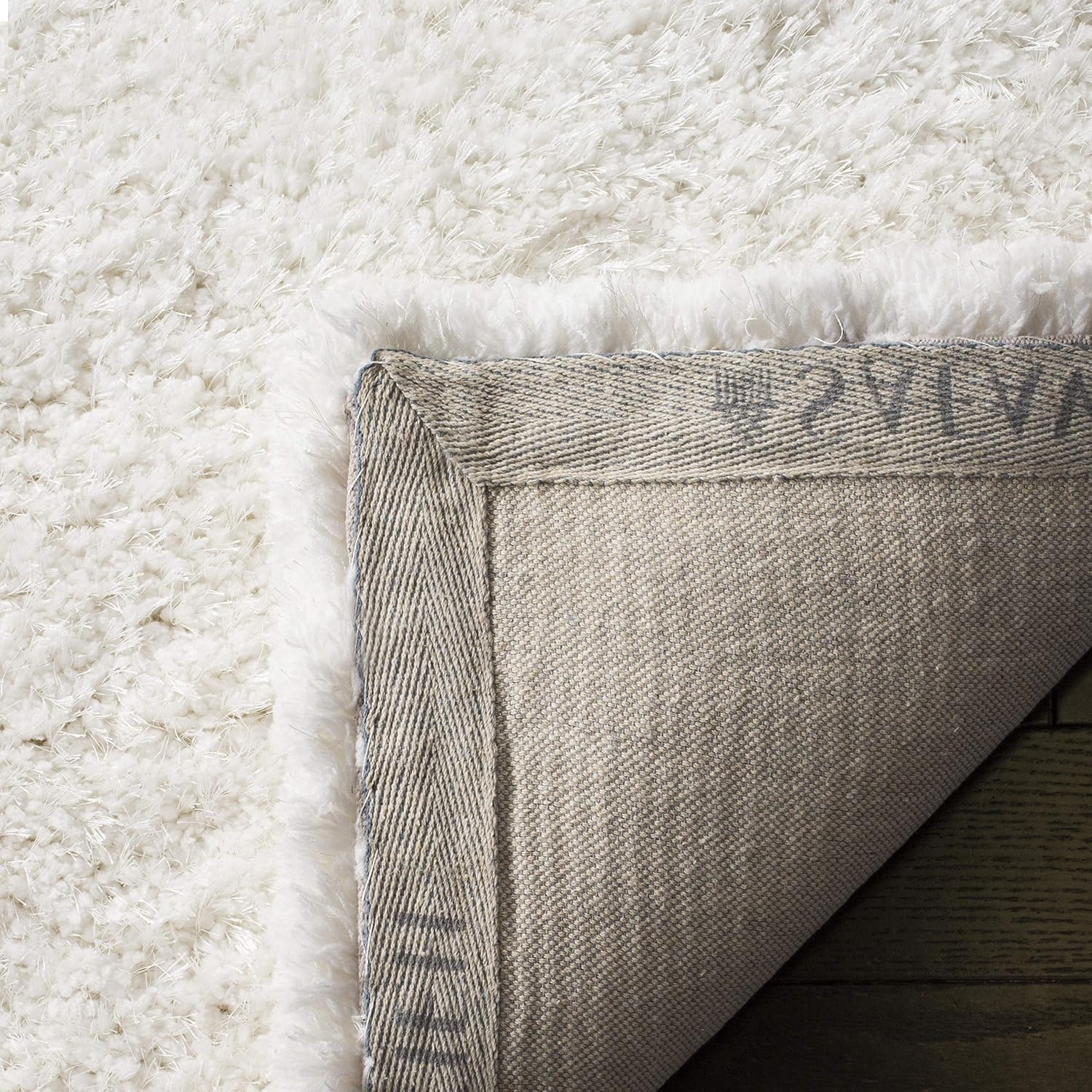 image:imageSAFAVIEH Area Rug 8x10 Express Shag Collection Large Silver Handmade Ultra Plush Thick Pile Ideal for Living Room Bedroom Dining Space SGE620CIvory