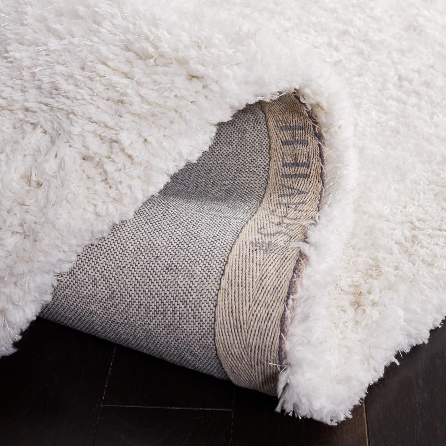 image:imageSAFAVIEH Area Rug 8x10 Express Shag Collection Large Silver Handmade Ultra Plush Thick Pile Ideal for Living Room Bedroom Dining Space SGE620CIvory