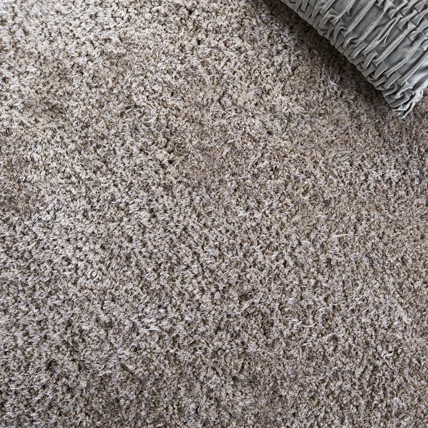 image:imageSAFAVIEH Area Rug 8x10 Express Shag Collection Large Silver Handmade Ultra Plush Thick Pile Ideal for Living Room Bedroom Dining Space SGE620CSilver