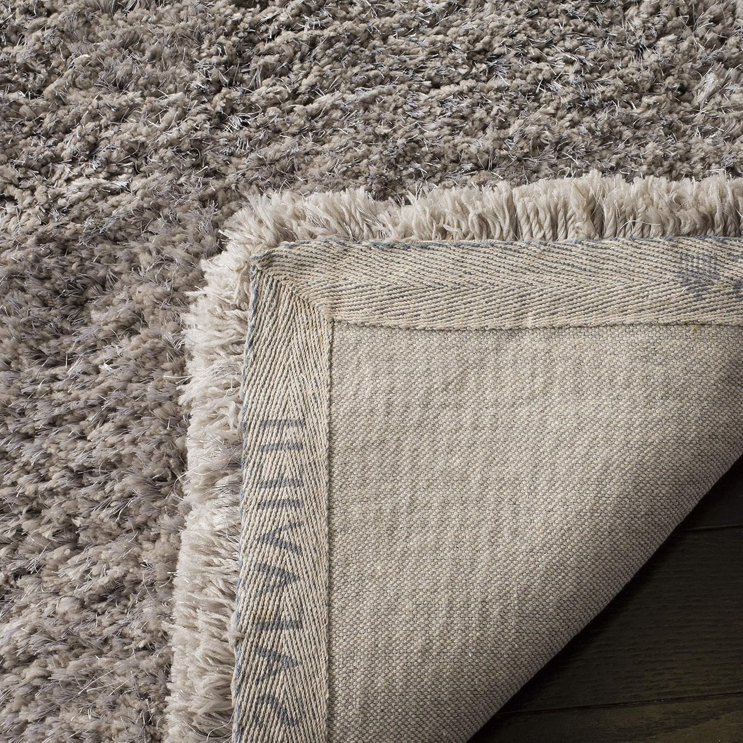 image:imageSAFAVIEH Area Rug 8x10 Express Shag Collection Large Silver Handmade Ultra Plush Thick Pile Ideal for Living Room Bedroom Dining Space SGE620CSilver