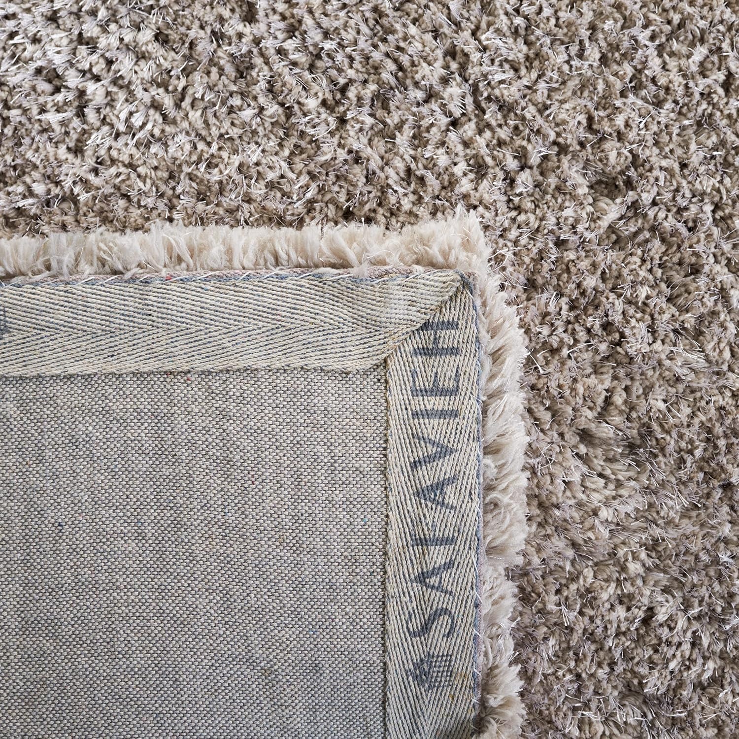 image:imageSAFAVIEH Area Rug 8x10 Express Shag Collection Large Silver Handmade Ultra Plush Thick Pile Ideal for Living Room Bedroom Dining Space SGE620CSilver