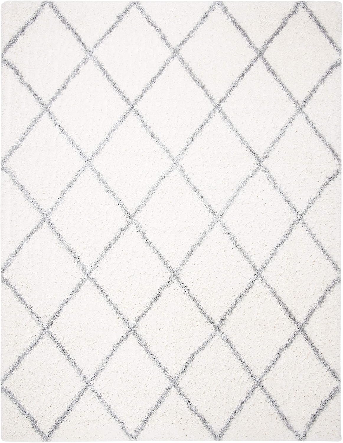 image:imageSAFAVIEH Area Rug 8x10 Fontana Shag Collection Large Grey amp Cream Trellis Pattern NonShedding amp Easy Cleaning Ultra Plush Thick Pile Ideal for Living Room Bedroom Dining Space FNT815GCreamGrey