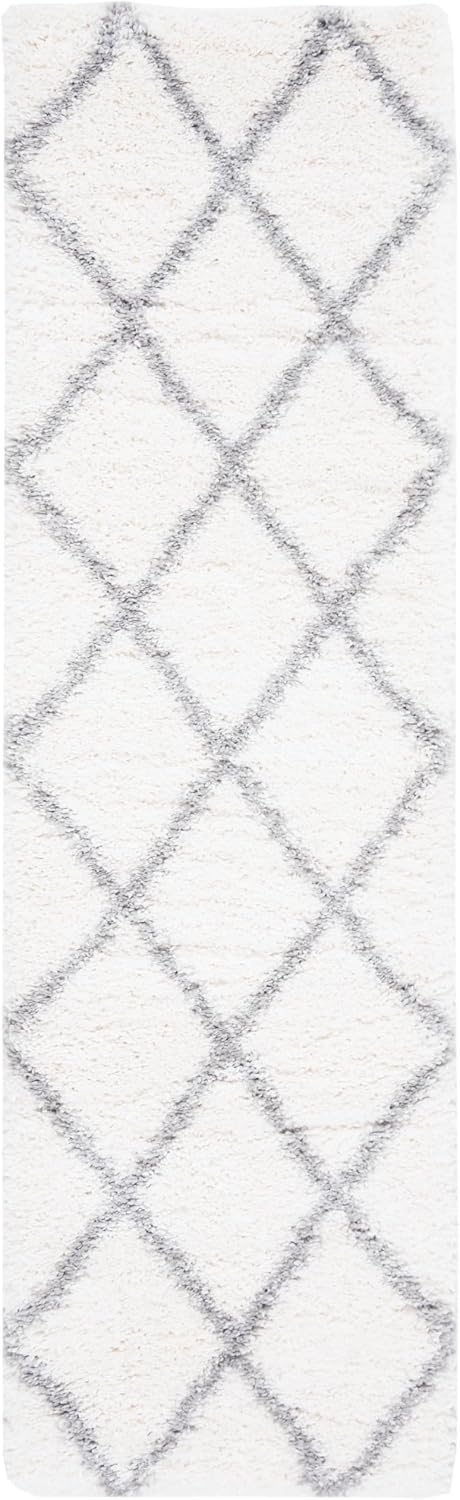 image:imageSAFAVIEH Area Rug 8x10 Fontana Shag Collection Large Grey amp Cream Trellis Pattern NonShedding amp Easy Cleaning Ultra Plush Thick Pile Ideal for Living Room Bedroom Dining Space FNT815GCreamGrey