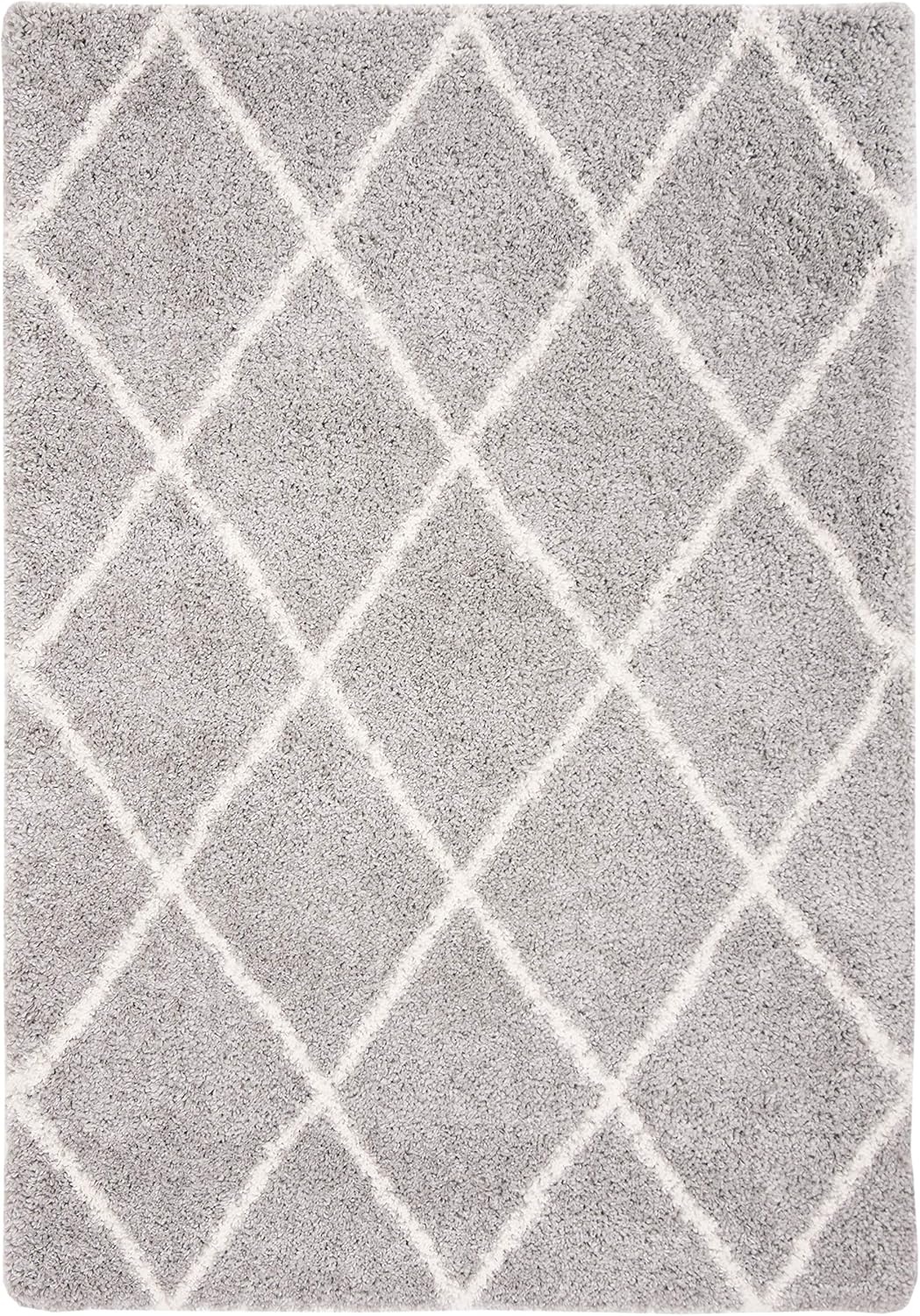 image:imageSAFAVIEH Area Rug 8x10 Fontana Shag Collection Large Grey amp Cream Trellis Pattern NonShedding amp Easy Cleaning Ultra Plush Thick Pile Ideal for Living Room Bedroom Dining Space FNT815GGreyCream