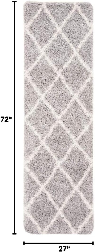 image:imageSAFAVIEH Area Rug 8x10 Fontana Shag Collection Large Grey amp Cream Trellis Pattern NonShedding amp Easy Cleaning Ultra Plush Thick Pile Ideal for Living Room Bedroom Dining Space FNT815GGreyCream