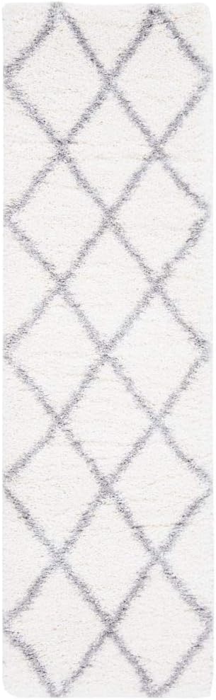 image:imageSAFAVIEH Area Rug 8x10 Fontana Shag Collection Large Grey amp Cream Trellis Pattern NonShedding amp Easy Cleaning Ultra Plush Thick Pile Ideal for Living Room Bedroom Dining Space FNT815GCreamGrey