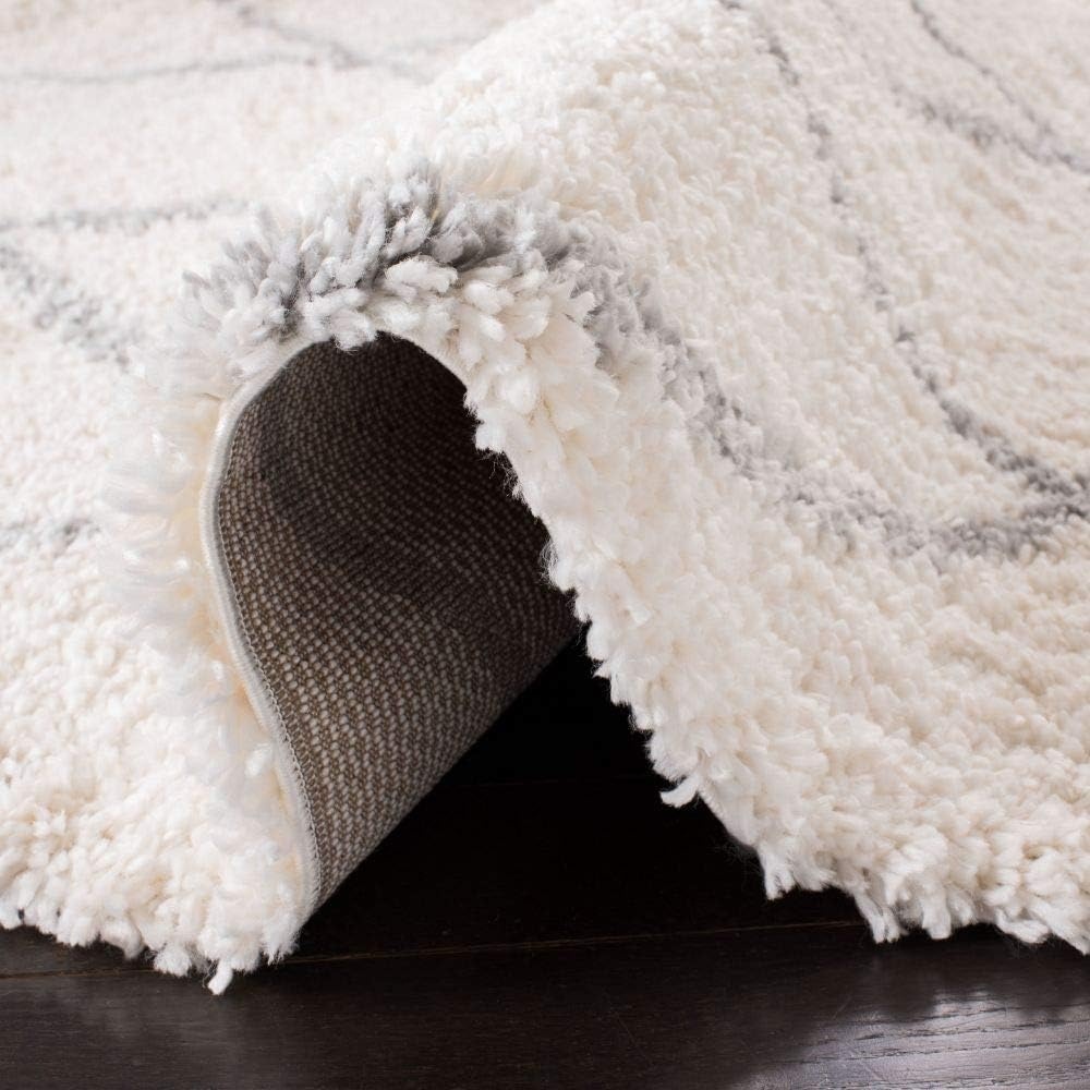 image:imageSAFAVIEH Area Rug 8x10 Fontana Shag Collection Large Grey amp Cream Trellis Pattern NonShedding amp Easy Cleaning Ultra Plush Thick Pile Ideal for Living Room Bedroom Dining Space FNT815GCreamGrey