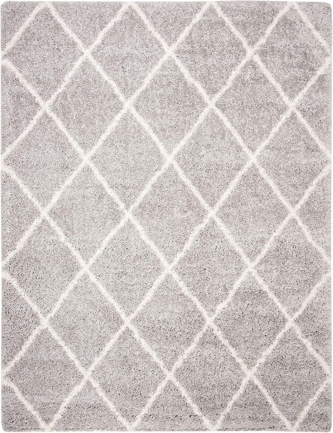 image:imageSAFAVIEH Area Rug 8x10 Fontana Shag Collection Large Grey amp Cream Trellis Pattern NonShedding amp Easy Cleaning Ultra Plush Thick Pile Ideal for Living Room Bedroom Dining Space FNT815GGreyCream