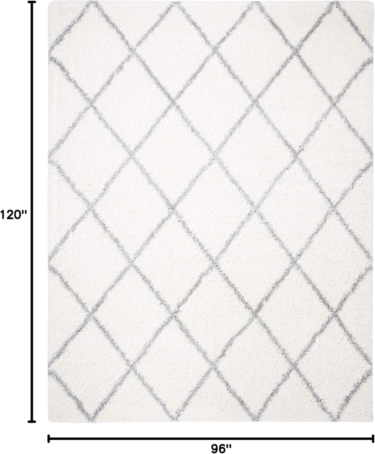 image:imageSAFAVIEH Area Rug 8x10 Fontana Shag Collection Large Grey amp Cream Trellis Pattern NonShedding amp Easy Cleaning Ultra Plush Thick Pile Ideal for Living Room Bedroom Dining Space FNT815GCreamGrey
