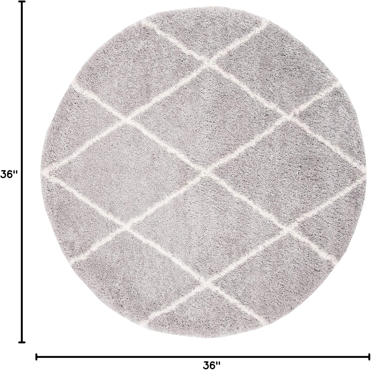 image:imageSAFAVIEH Area Rug 8x10 Fontana Shag Collection Large Grey amp Cream Trellis Pattern NonShedding amp Easy Cleaning Ultra Plush Thick Pile Ideal for Living Room Bedroom Dining Space FNT815GGreyCream