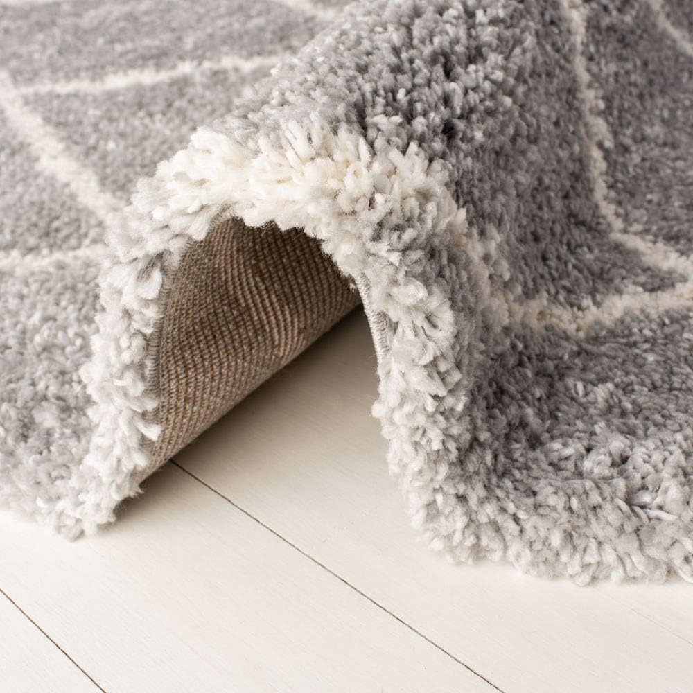 image:imageSAFAVIEH Area Rug 8x10 Fontana Shag Collection Large Grey amp Cream Trellis Pattern NonShedding amp Easy Cleaning Ultra Plush Thick Pile Ideal for Living Room Bedroom Dining Space FNT815GGreyCream