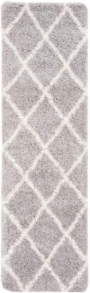 image:imageSAFAVIEH Area Rug 8x10 Fontana Shag Collection Large Grey amp Cream Trellis Pattern NonShedding amp Easy Cleaning Ultra Plush Thick Pile Ideal for Living Room Bedroom Dining Space FNT815GGreyCream