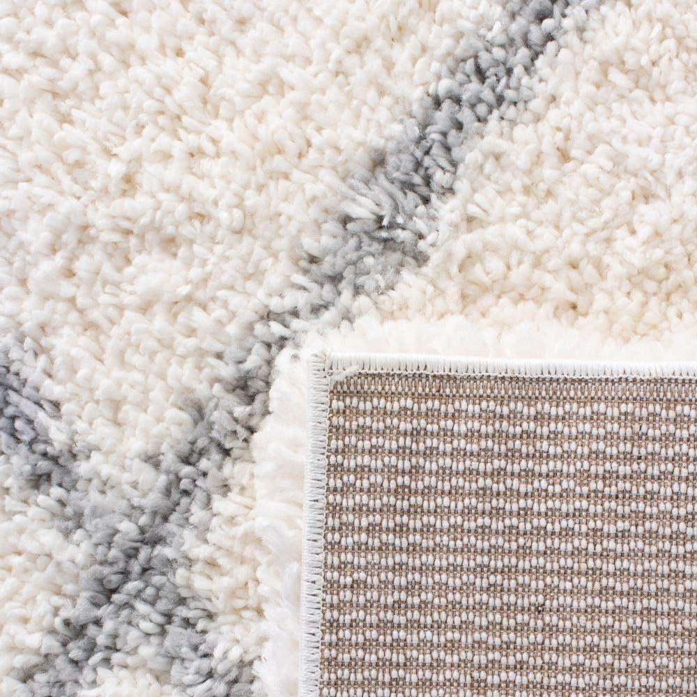 image:imageSAFAVIEH Area Rug 8x10 Fontana Shag Collection Large Grey amp Cream Trellis Pattern NonShedding amp Easy Cleaning Ultra Plush Thick Pile Ideal for Living Room Bedroom Dining Space FNT815GCreamGrey